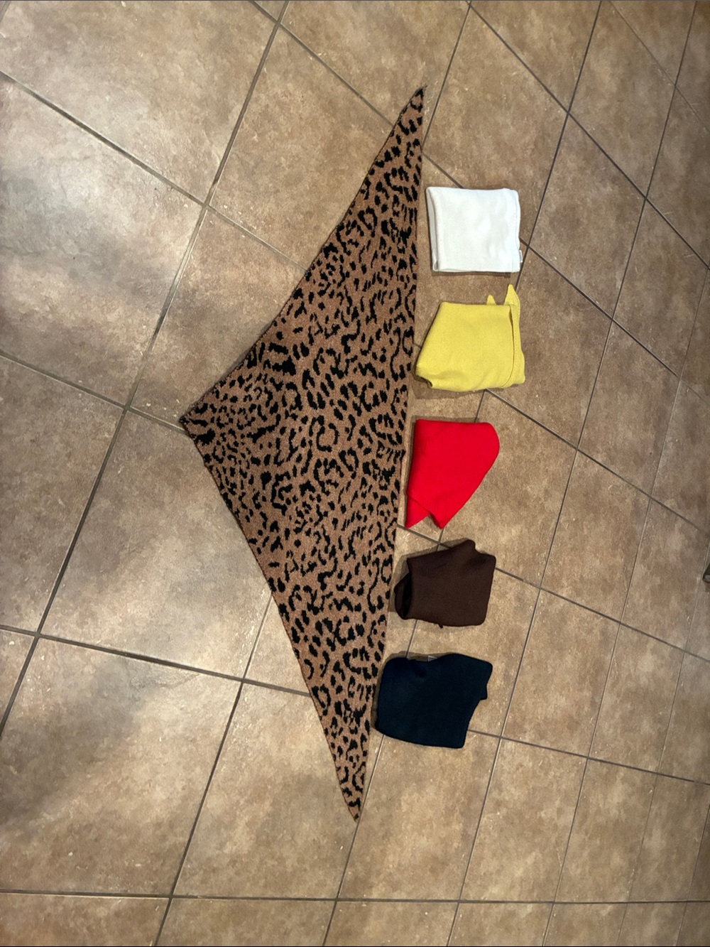 Leopard Print Triangle Scarf -